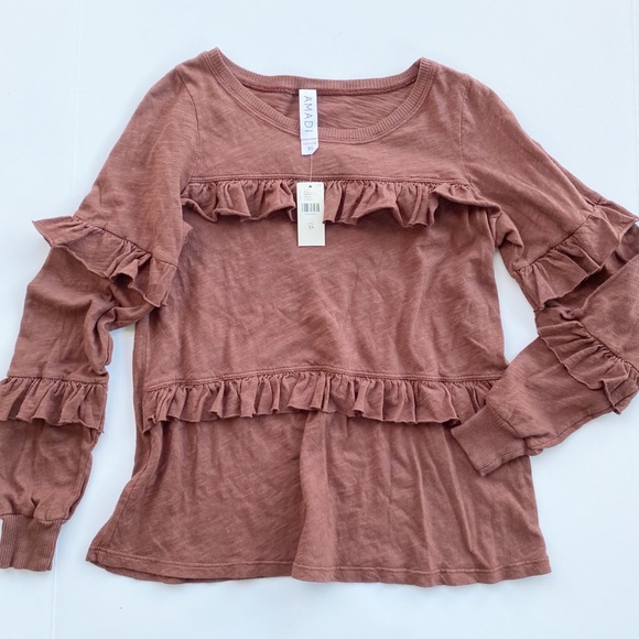 Anthropologie Tops - Anthropologie AMADI Ruffle Pullover Top NWT